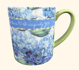 Lang ÔUniquely YouÕ Blue Hydrangea Coffee Mug Ceramic 14 Oz by Tim Coffey NIB Hydrangea