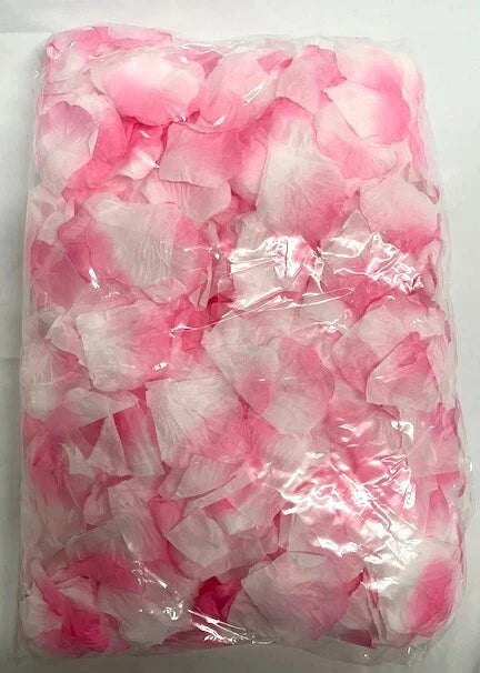 Scented artificial silk rose petals in pink and white, wedding decor, 1000 pieces