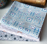 Cotton Fabric 1/2 yard sampler pack Lot of 3 Blue Floral For Quilting Crafting Flowering Plants