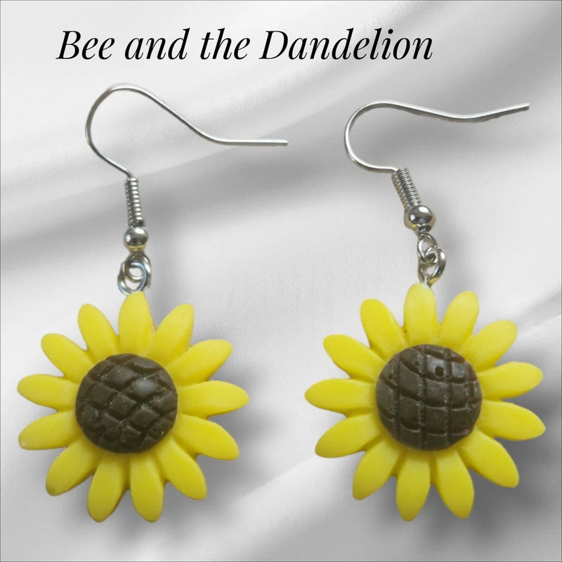 Yellow Sunflower Summer Resin Dangle Earrings Sunflower