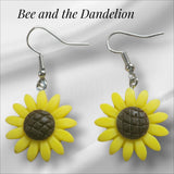 Yellow Sunflower Summer Resin Dangle Earrings Sunflower
