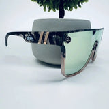 Quicksilver SciFi Shield Sunglasses Tortoise Shell Frame Flash Pink Mirror Lens Roses