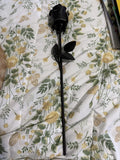 Metal Black Long Stem Rose Roses