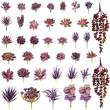 40 Pieces Artificial Succulent Plant Faux Realistic Fake Unpotted Mini Succul... Green Plant
