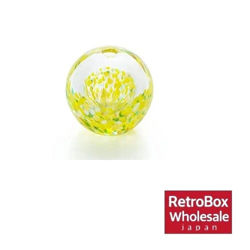 Glass single-flower vase with yellow sunflower design, clear round globe shape