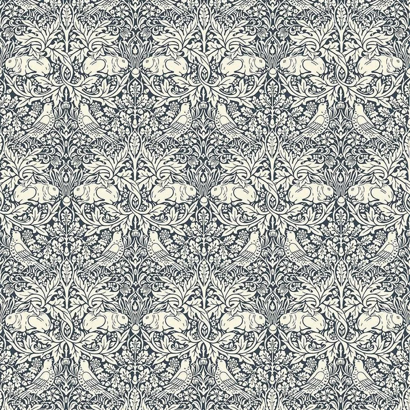Free Spirit - Original Morris & Co - Brer Rabbit - Navy, Fabric BTY Flowering Plants