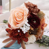 Wedding Bouquets for Bridesmaids Bride Burnt Orange Artificial Dahlia Handmade S Bouquet