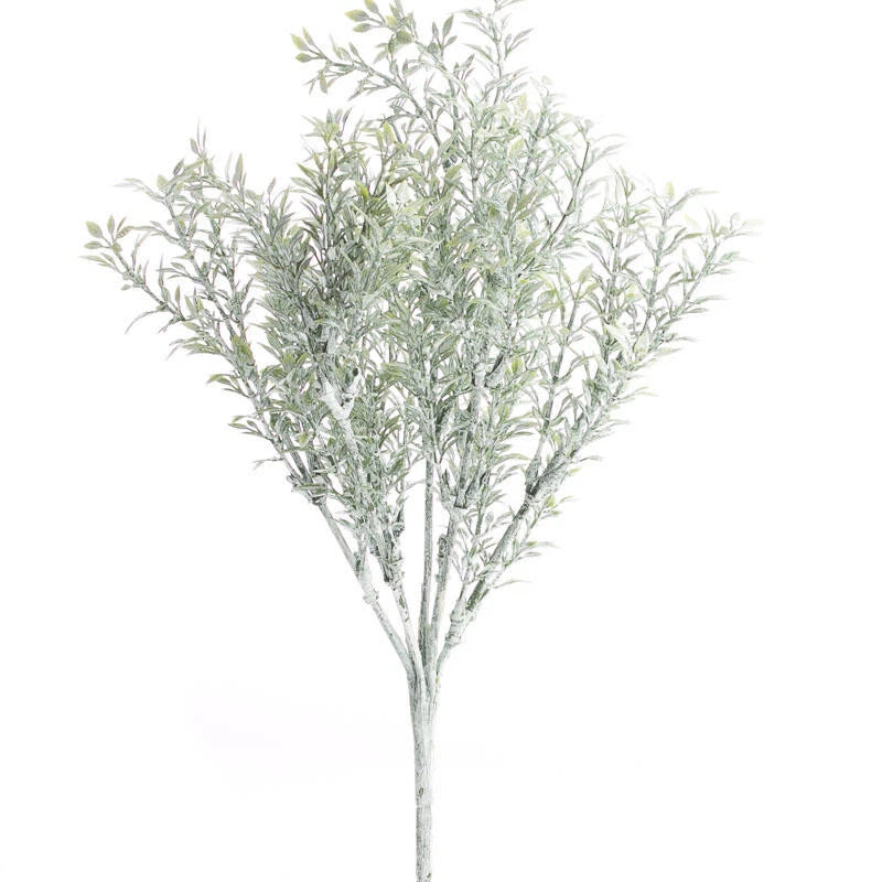 Artificial wispy tealeaf plant with green leaves on a slender stem, decorative bush