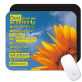 Gift Mousepad : Sunflower Serenity Prayer Flower Floral Yellow Decor Sunflower