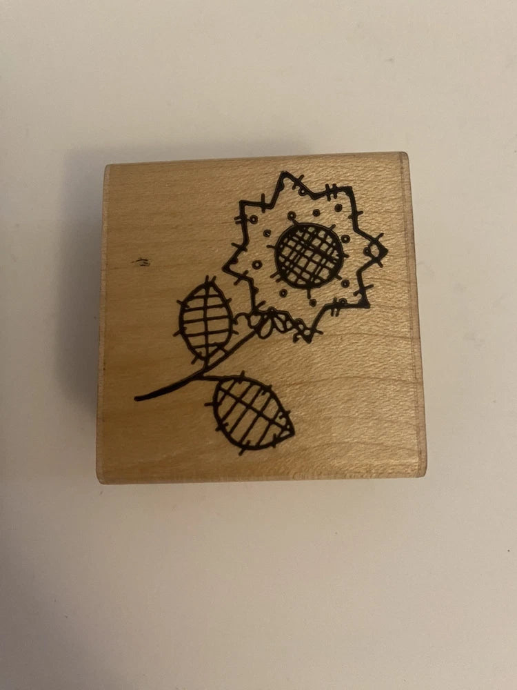 DOTS Sunflower Wood Mounted Rubber Stamp RS11 Sunflower