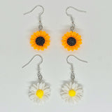 USA Seller 3D Sunflower Daisy Flower Hook Earrings Necklace Jewelry 1 Pair Sunflower