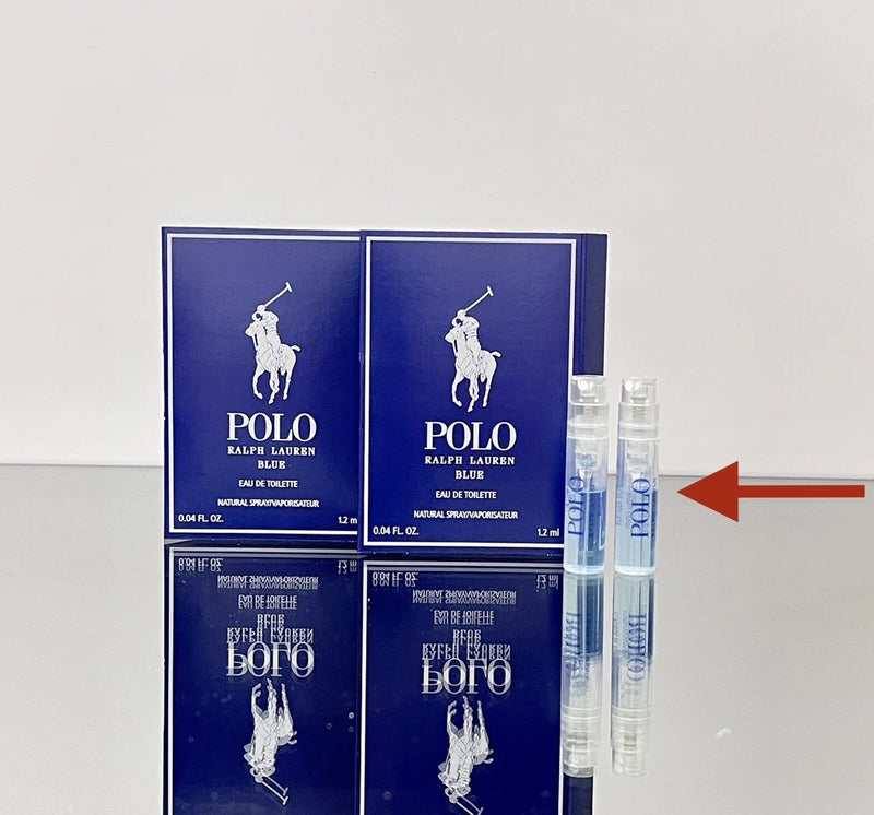 2 PCS))Polo Blue by Ralph Lauren Men EDT 0.04oz-1.2ml Spray New Sample Vial (C54 EDT