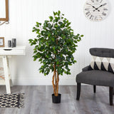 4Õ Ficus Artificial Tree with Natural Trunks  Home Decor. Retail $89 Green Plant