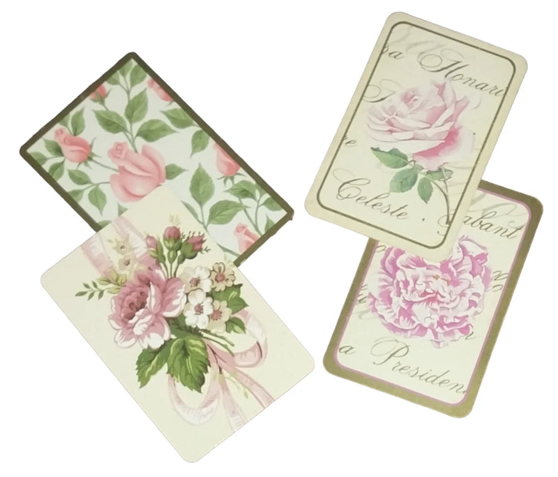 Pink Flowers Roses Carnation Cards Wedding Bouquet Junk Journal Scrapbook Crafts Carnation