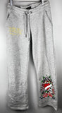 ED HARDY ÒHeart Of RosesÓ GREY FLARED Sweatpants Size Small Roses