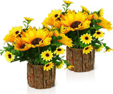 Artificial Flowers Fake Silk Sunflower Flower in Planters Flower Vase Small Rust Sunflower