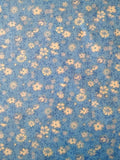 Light Blue 'Bloom' Cotton Quilting Sewing Fabric - By the Yard Flowering Plants