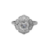 Lily Flower Ring 6MM Cushion Shape Moissanite 925 Sterling Silver Women Ring Lily