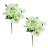2 Bouquet Daisies Artificial Flowers White Daisy Fake Silk Flower Arrangement... Daisies