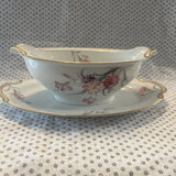 Noritake Porcelain Gravy Boat White Carnations Print Length 9in Height 3in Carnation