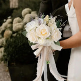 Elegant Artificial Rose Bouquet Bride Realistic Wedding Flowers Used As Bridal Bouquet