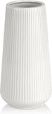 White Ceramic Flower Vase Small for Pampas Grass Farmhouse Table Decor Pampas Grass