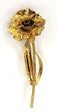 Vintage Signed BSK Gold tone Textured Large CARNATION FLOWER Shape Pin Brooch Carnation