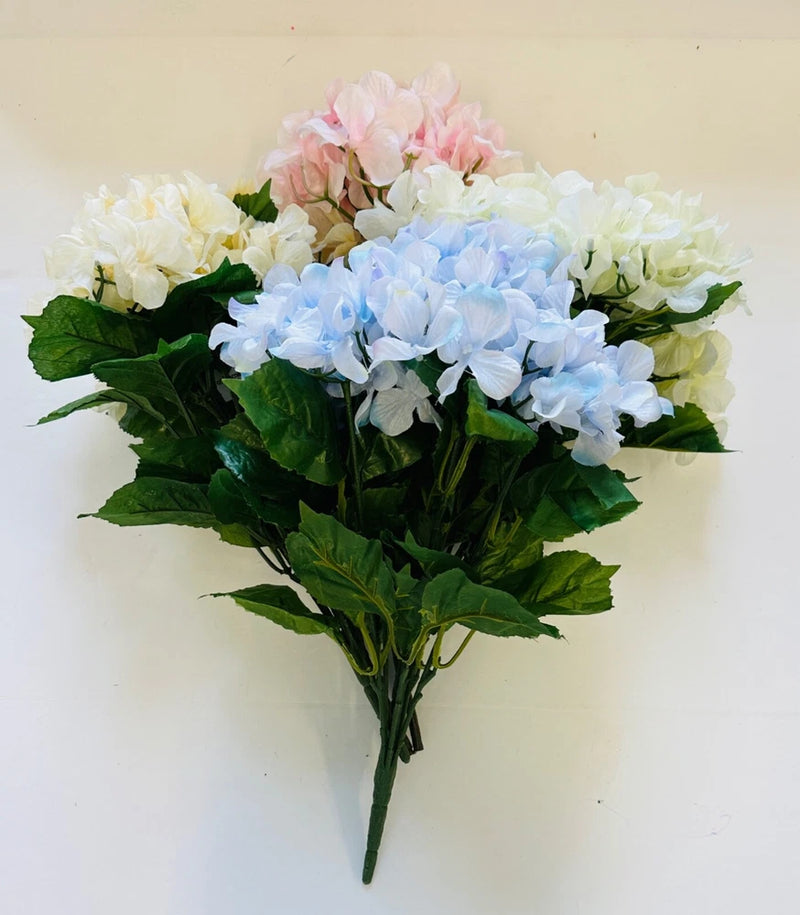 3 Bunches Hydrangea Faux Artificial  Flowers summer spring home decor Crafts Hydrangea