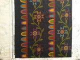 Penny Rug Flannel BTHY 18x42" Black Floral Bonnie Sullivan Cheater Quilt Flowering Plants