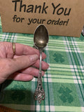 __Antique Sterling Silver Watson Teaspoon Floral Series Carnation Flower Carnation