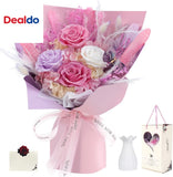 Preserved Flowers for Delivery Prime Pink Flowers Bouquet Lasting 1-3 Years, Bir Hydrangea