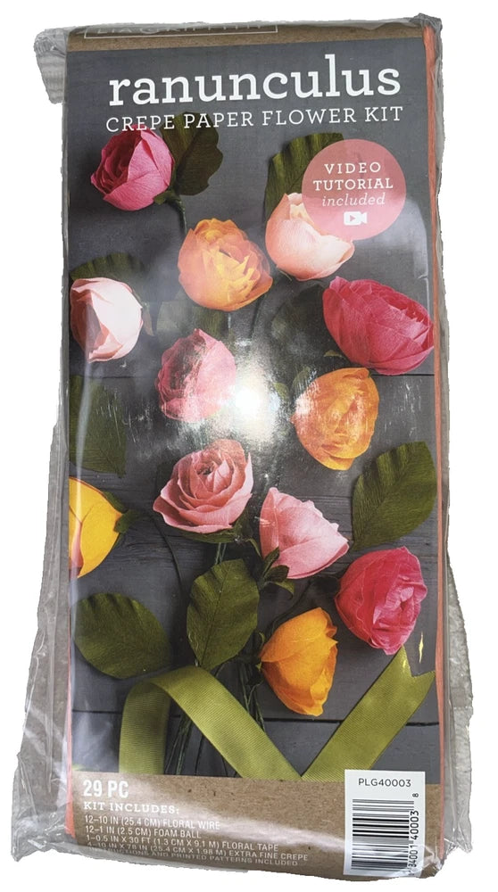 Lia Griffith Crepe Paper Flower Kit  Ranunculus Spring is here! Craft Project Ranunculus