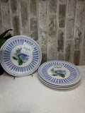 Shabby Chic Purple Hydrangea Stripes Melamine Luncheon Salad Plates Set Of 4 Hydrangea