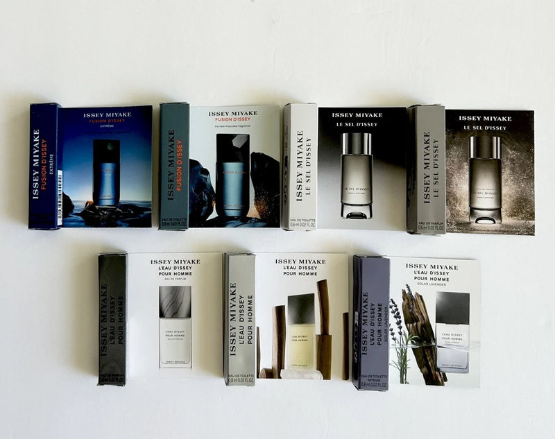 Issey Miyake Cologne Collection For Men Sample Spray 7pc Set EDT