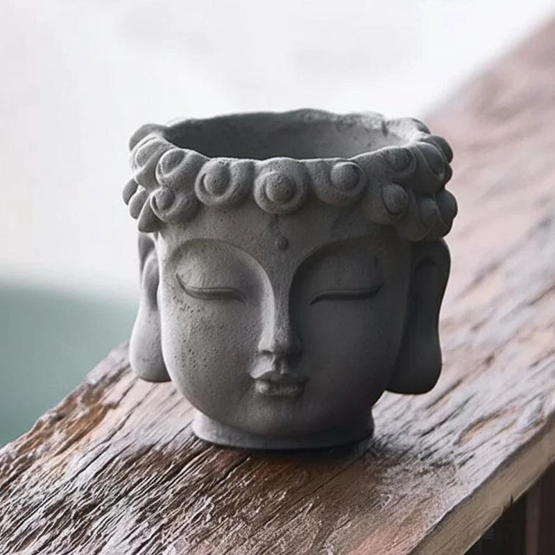 Buddha Head Flower Pot Decors Plant Pot for Table Centerpiece Garden Desktop Garden Plants