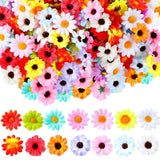 200 PCS Fake Daisy Flowers Heads Mini Silk Mix Color Faux Sunflower Crafts Sunflower