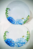 SET 2 New Royal Norfolk Butterfly Hydrangea 10.5"  Dinner Plates     325 Hydrangea