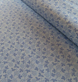By The Yard, Tiny Leaves & Flowers Blue Cotton $3.99 Ships Any Amount Of Fabric. Flowering Plants