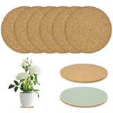 6-Pack 4 Inch Double Layers Cork Plant Coasters for Garden [Teal, Wood Tone] Garden Plants