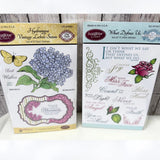 Justrite HYDRANGEA Vintage Labels What Defines Us Sentiments Rubber Stamps Hydrangea