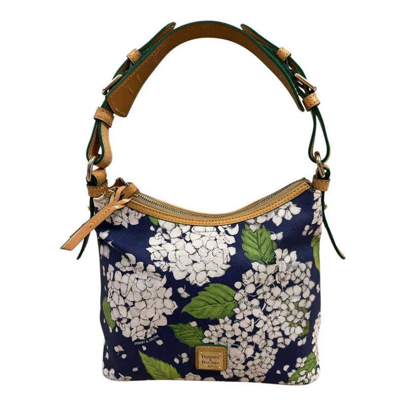 Dooney & Bourke Blue and White Hydrangea Floral Shoulder Bag Hydrangea
