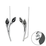 Lily flower sterling silver ear climbers Lily