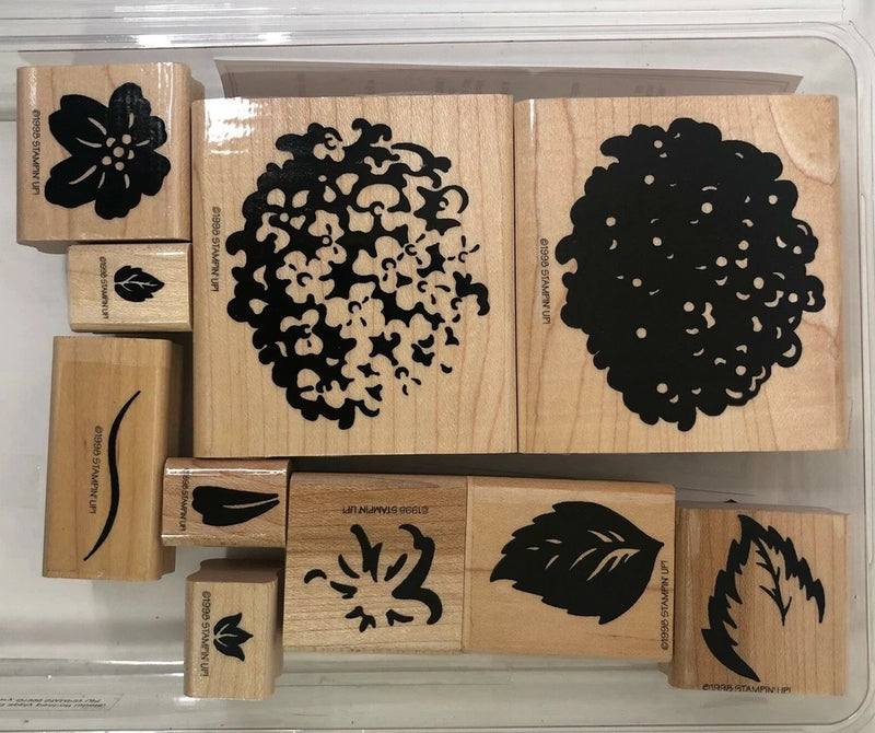 Stampin' Up! Definitely Decorative Hydrangea Stamp Flower Set 10 1995 LRS17 Hydrangea