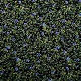 Little Lavender Flowers & Green Foliage on Black, Kona Bay Cotton, Per 1/2 Yd Flowering Plants
