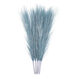 5Pcs Faux Pampas Grass 17.7" Fake Pampas Grass for Wedding Decoration Light Blue Pampas Grass