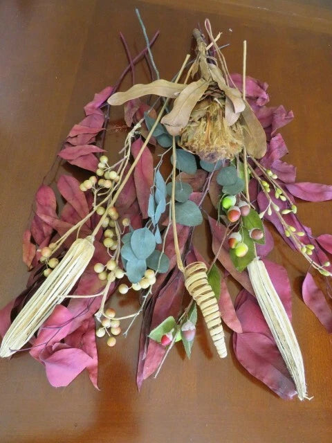 Custom mix of Dried & artificial seeds & flowers bouquet 16" Floral Craft Dried Flower