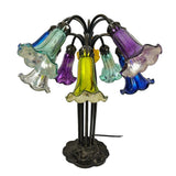 River Of Goods Tiffany Insp Multicolor Mercury Glass 10 Lts Lily Table Lamp 21'' Lily