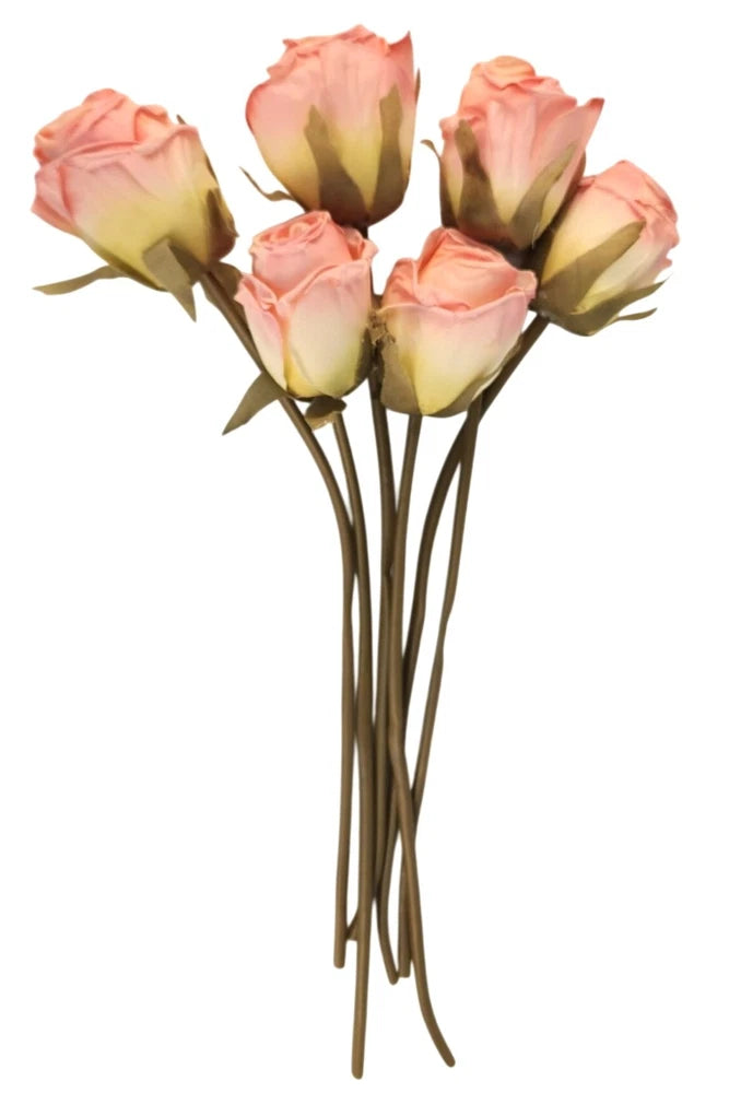 Blush Pink Faux Rose Bouquet Linen Wrapped Rustic Floral Decor Wedding Centerpie Bouquet