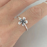 925 Sterling Silver Lily Flower Ring, Statement Ring, Beautiful Silver Boho Ring Lily