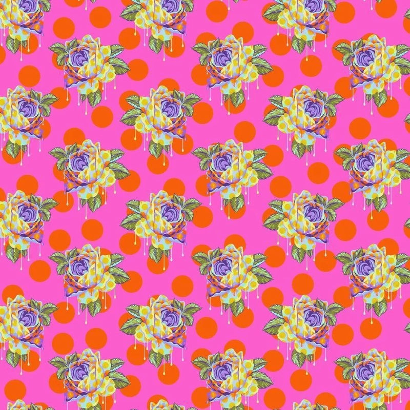 Tula Pink Curiouser & Curiouser Painted Roses Daydream Fabric OOP Roses